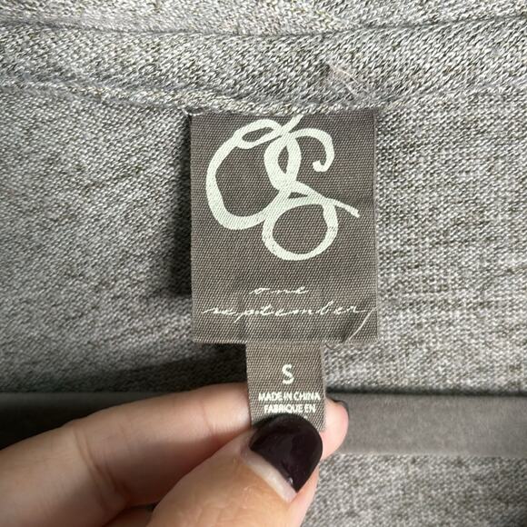 Anthro One September Gray Long Sleeve Tunic with Braided Collar Size Small - Picture 5 of 9